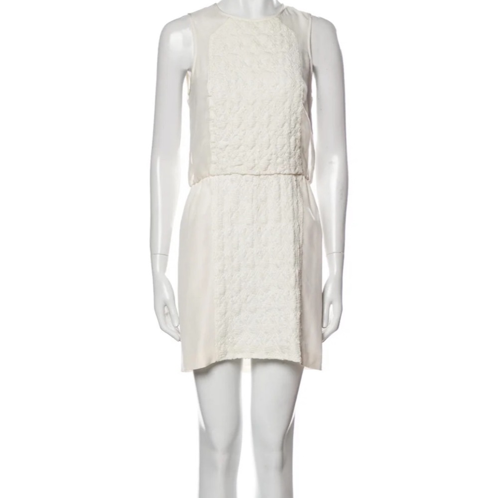 Tibi shift silk dress high neck 0